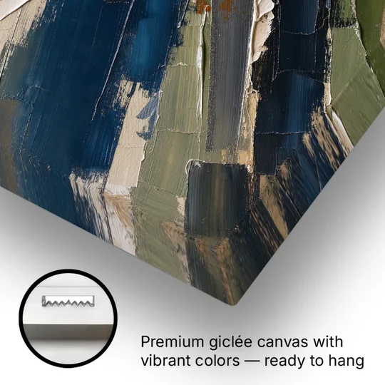 Palette Knife Abstract Art Storm Break for a Men's Office - Canvas Wall Art - Gallery Wrap Corner