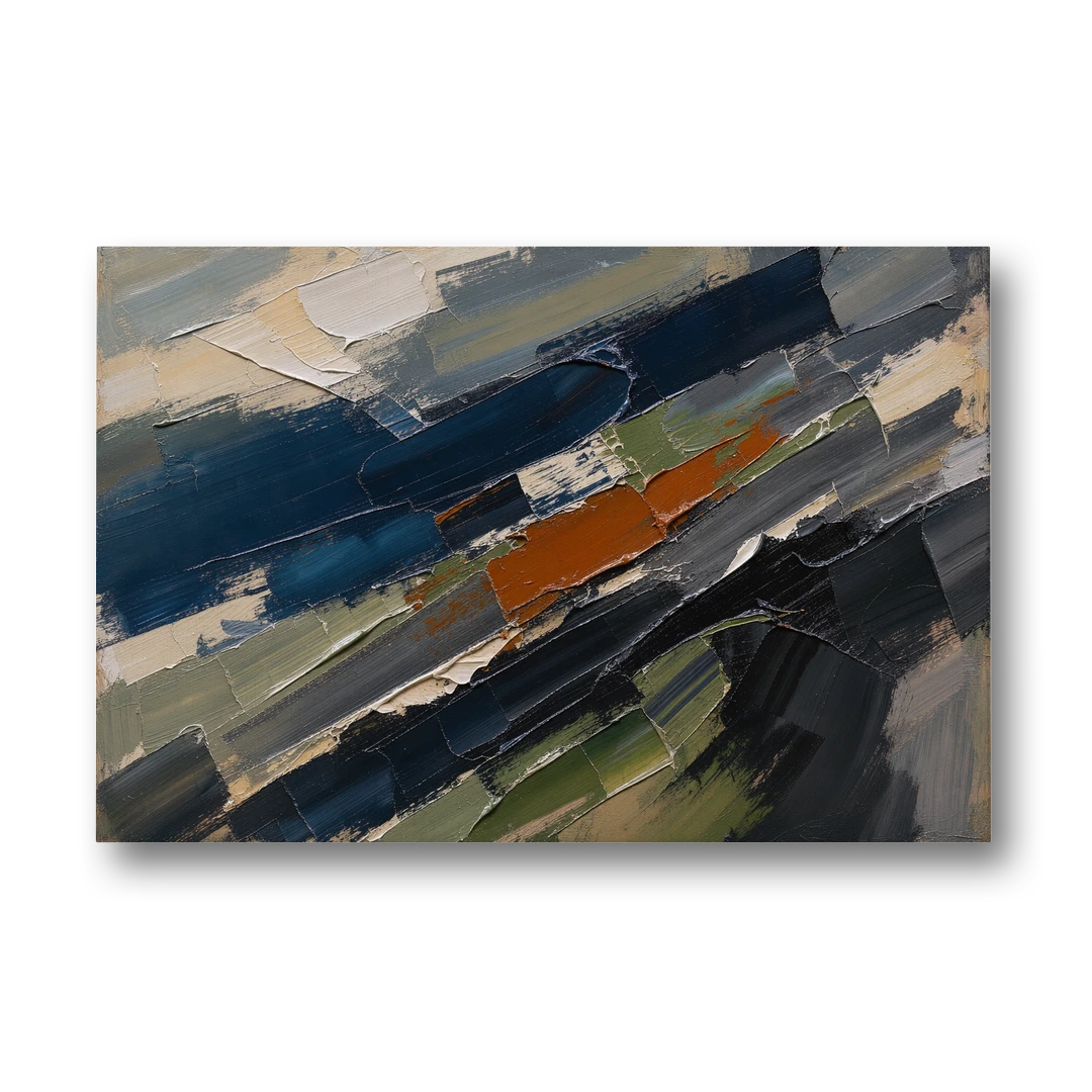Palette Knife Abstract Art Storm Break for a Men's Office - Canvas Wall Art - Front