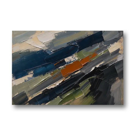 Palette Knife Abstract Art Storm Break for a Men's Office - Canvas Wall Art - Front