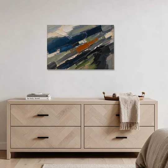 Palette Knife Abstract Art Storm Break for a Men's Office - Canvas Wall Art - Coffee Table - 36x24