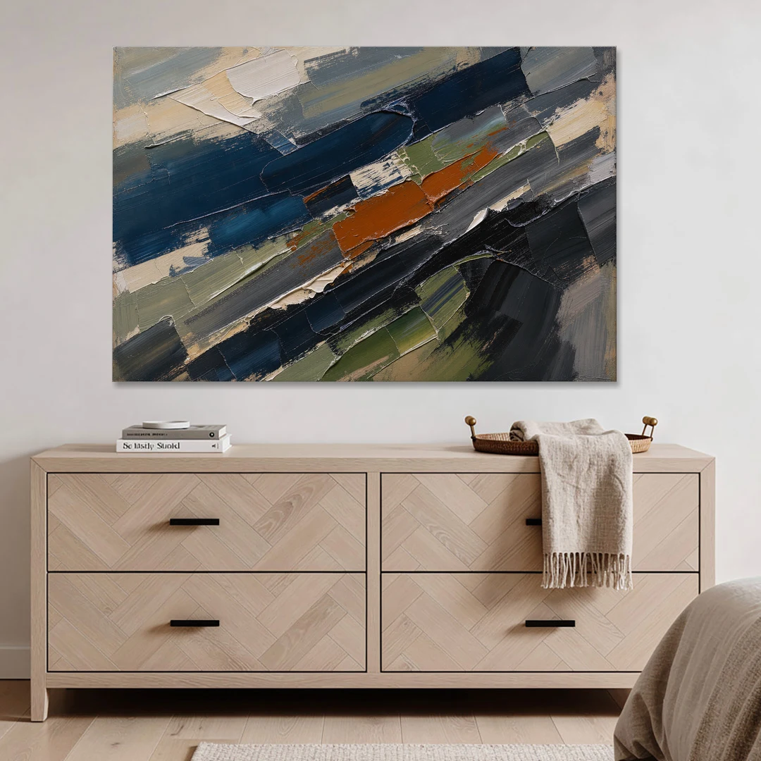Palette Knife Abstract Art Storm Break for a Men's Office - Canvas Wall Art - Coffee Table - 60x40