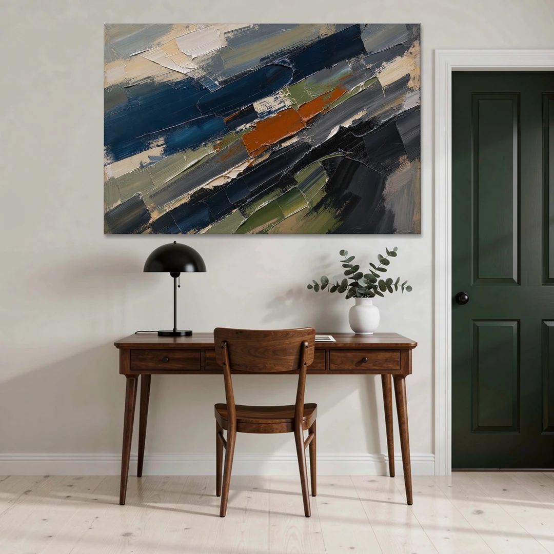 Palette Knife Abstract Art Storm Break for a Men's Office - Canvas Wall Art - Office - 60x40