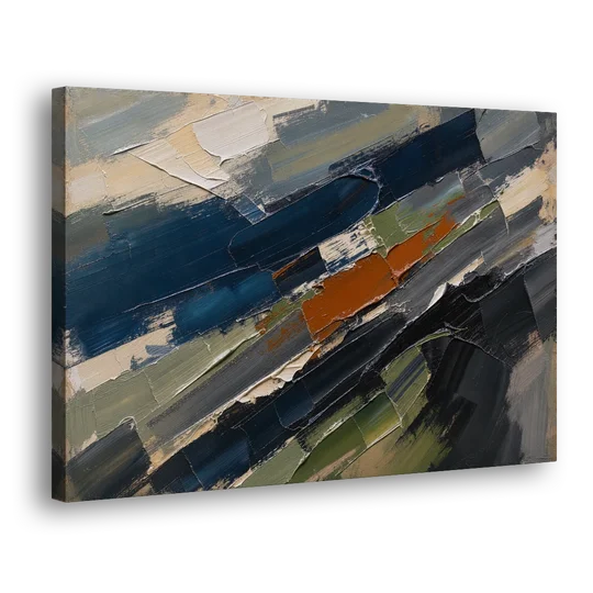 Palette Knife Abstract Art Storm Break for a Men's Office - Canvas Wall Art - Side