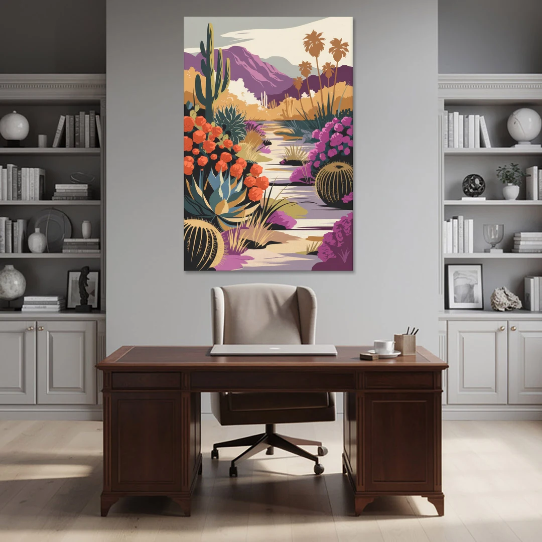 Palm Springs Desert Bloom - Canvas Wall Art - Office - 40x60