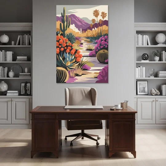 Palm Springs Desert Bloom - Canvas Wall Art - Office - 40x60
