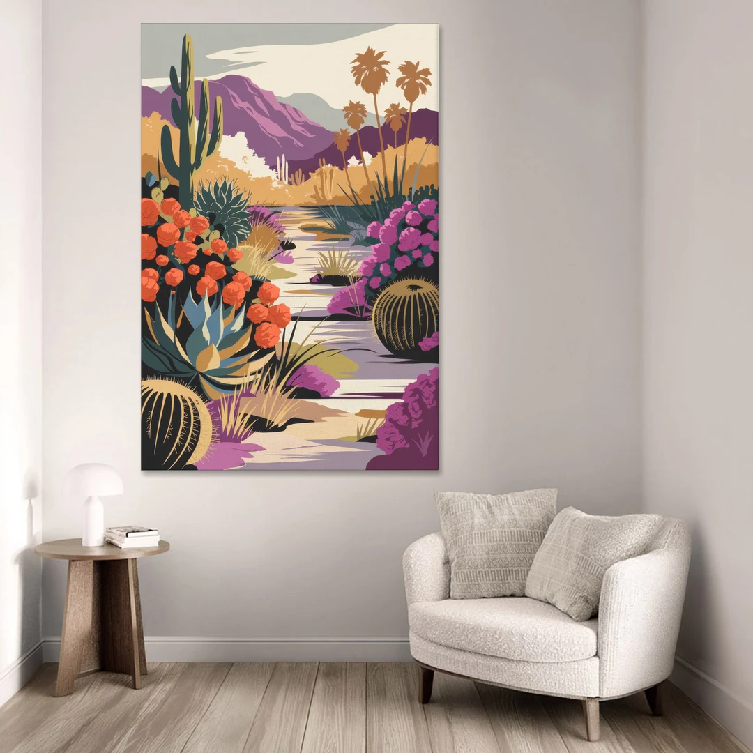 Palm Springs Desert Bloom - Canvas Wall Art - Sofa - 40x60