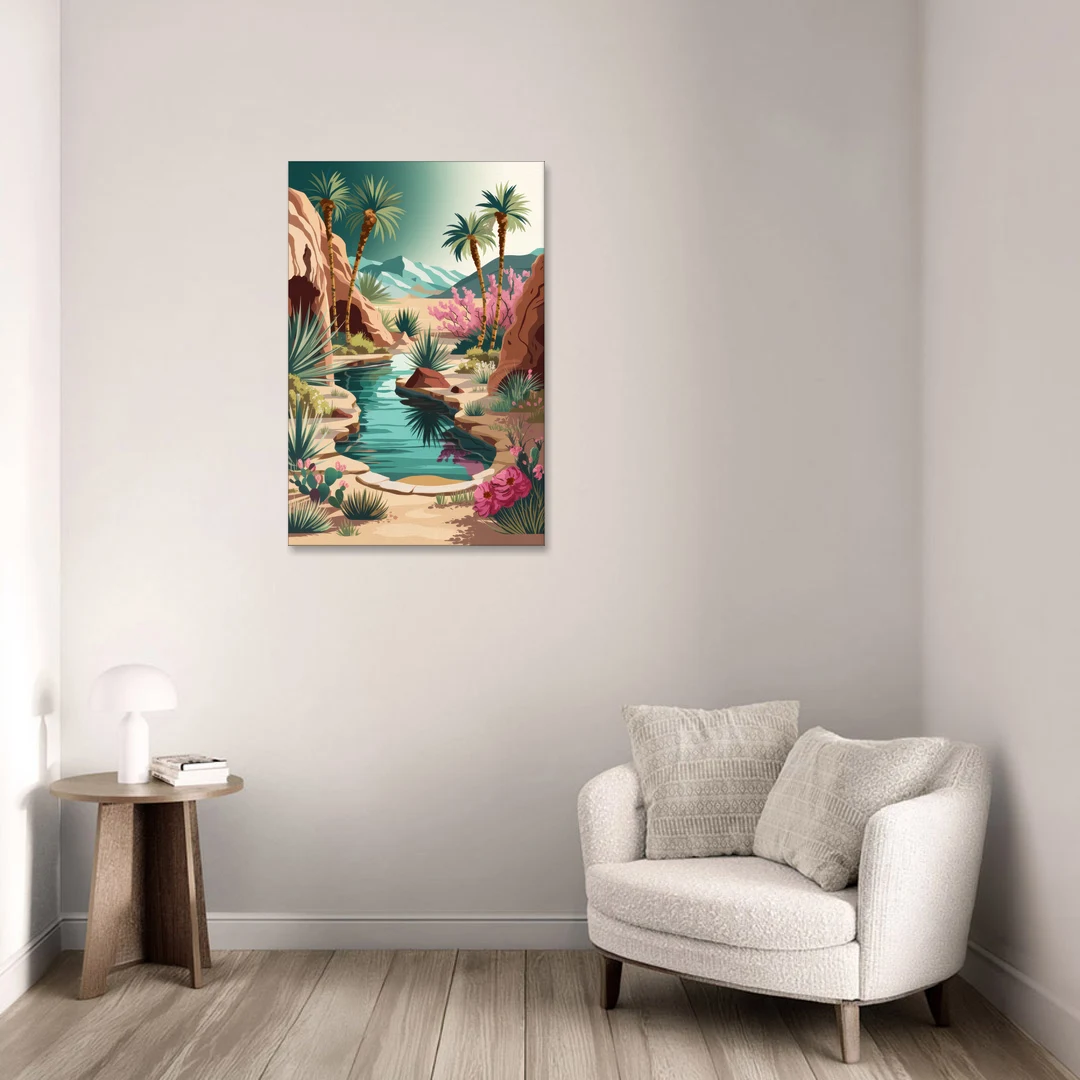 Palm Springs Desert Oasis - Canvas Wall Art - Sofa - 24x36