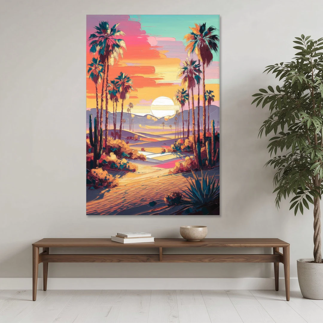 Palm Springs Desert Sunset - Canvas Wall Art - Coffee Table - 40x60