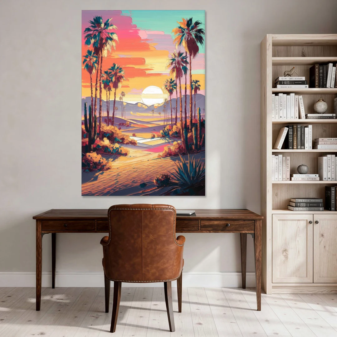 Palm Springs Desert Sunset - Canvas Wall Art - Office - 40x60