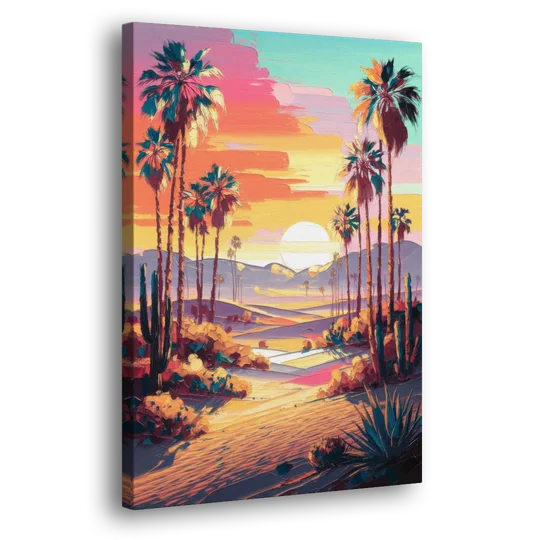 Palm Springs Desert Sunset - Canvas Wall Art - Side