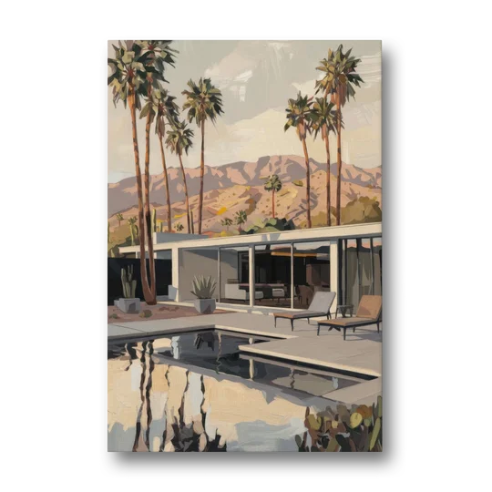 Palm Springs Mid Century Vibes - Canvas Wall Art - Front