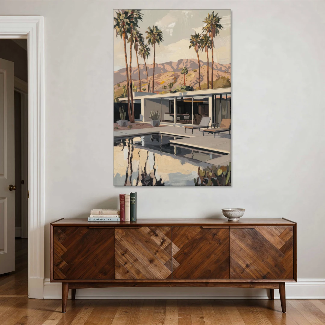 Palm Springs Mid Century Vibes - Canvas Wall Art - Coffee Table - 40x60