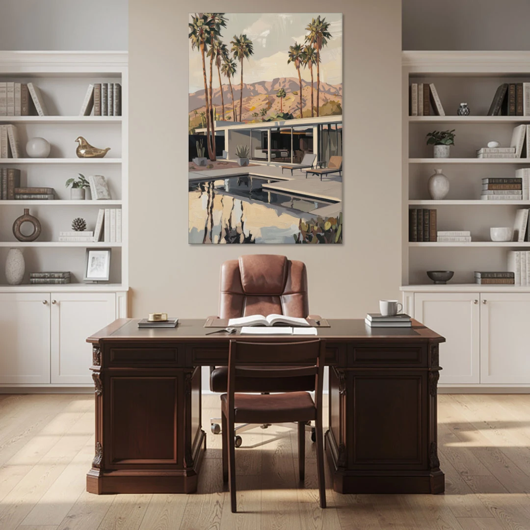 Palm Springs Mid Century Vibes - Canvas Wall Art - Office - 40x60