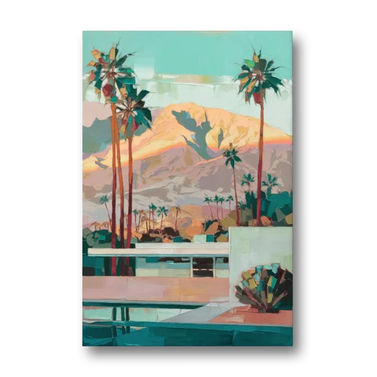 Palm Springs Mountain View - Canvas Wall Art - Front