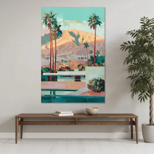 Palm Springs Mountain View - Canvas Wall Art - Coffee Table - 40x60