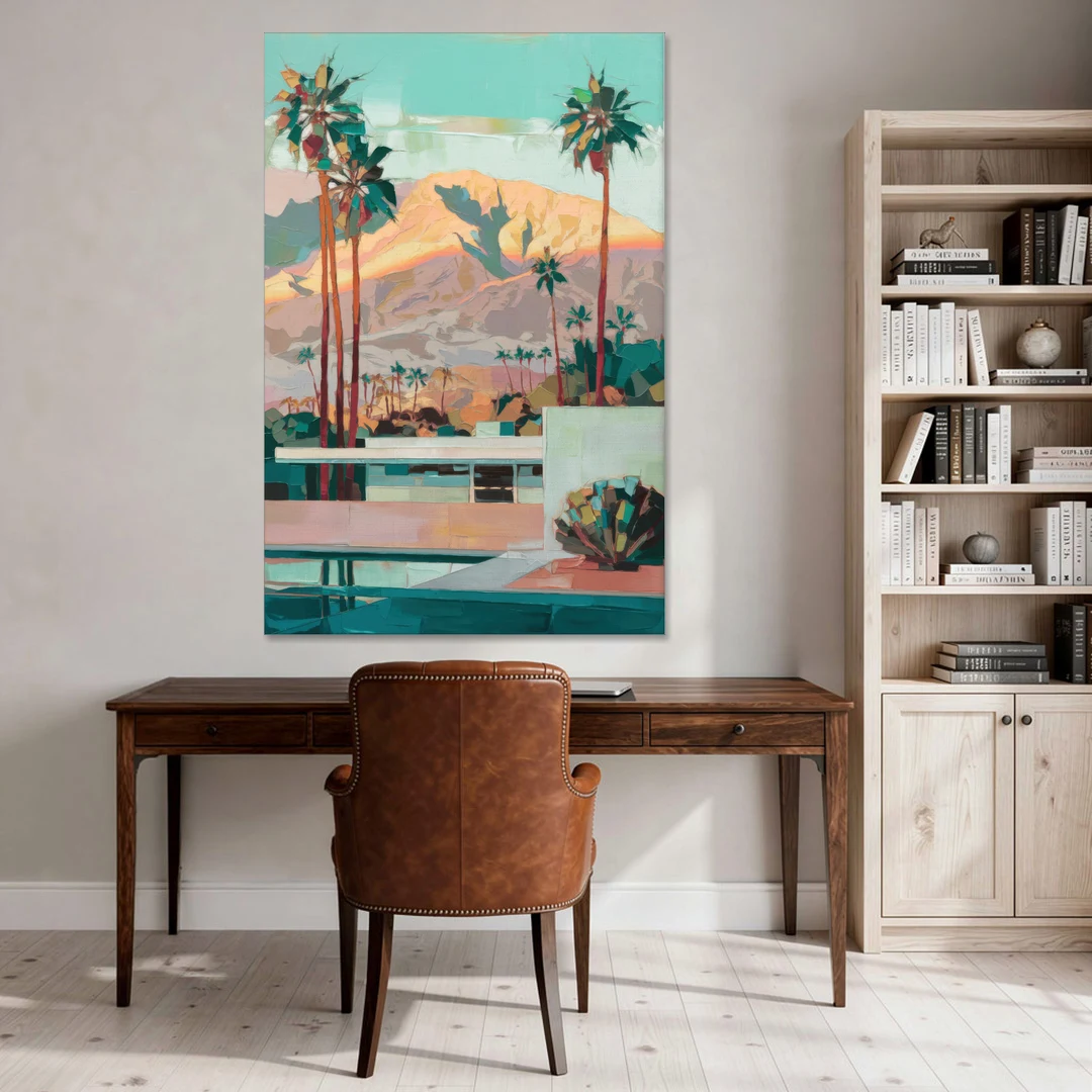 Palm Springs Mountain View - Canvas Wall Art - Office - 40x60