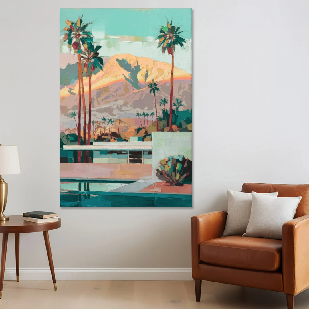 Palm Springs Mountain View - Canvas Wall Art - Sofa - 40x60