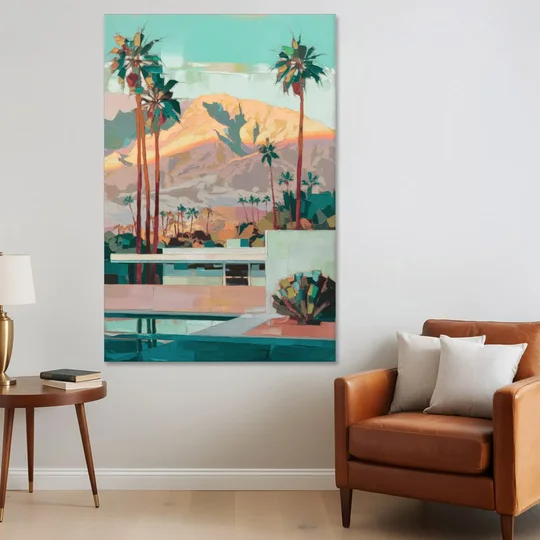 Palm Springs Mountain View - Canvas Wall Art - Sofa - 40x60