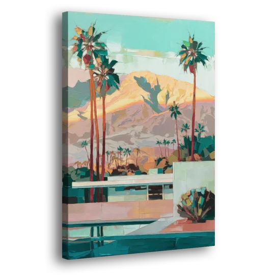 Palm Springs Mountain View - Canvas Wall Art - Side