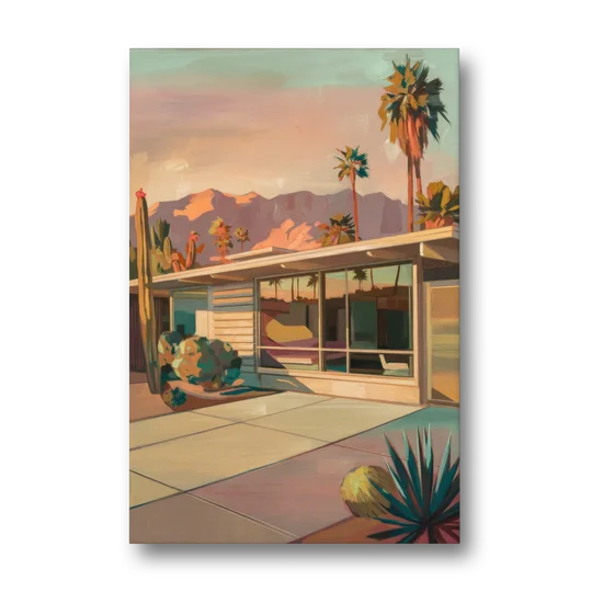 Palm Springs Retro Architecture - Canvas Wall Art - Front
