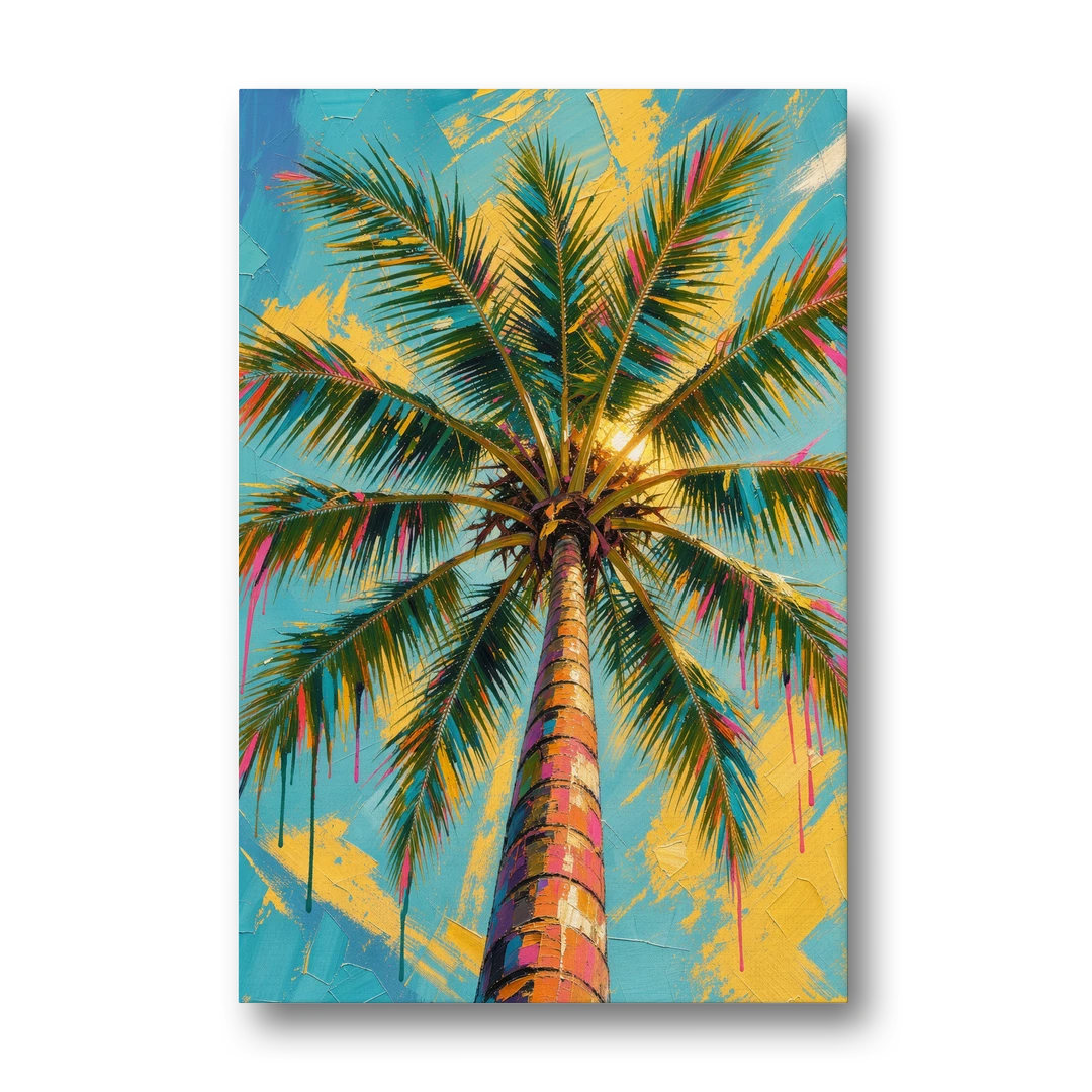 Palm Tree Prints Skyward Frond Burst - Canvas Wall Art - Front