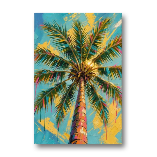 Palm Tree Prints Skyward Frond Burst - Canvas Wall Art - Front