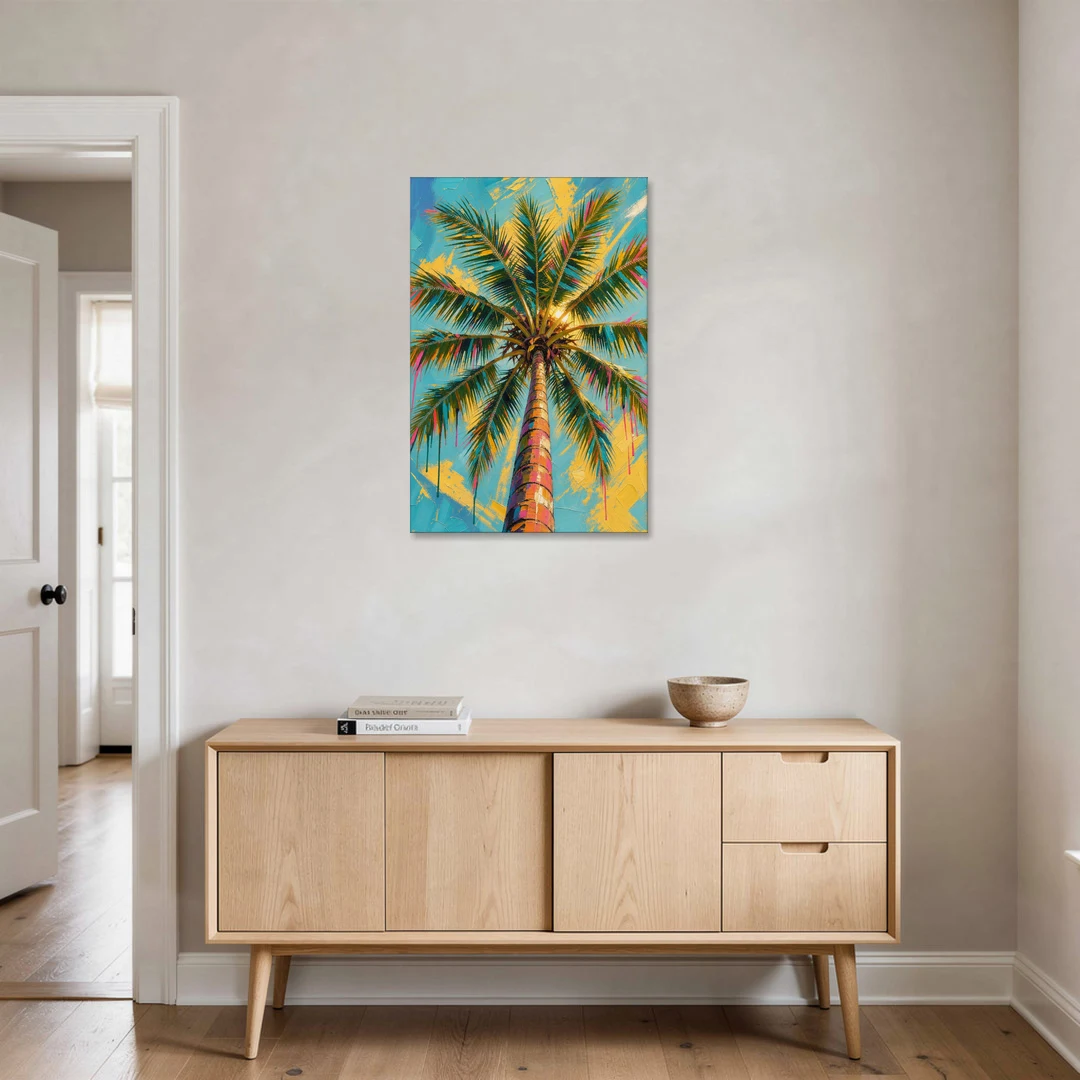 Palm Tree Prints Skyward Frond Burst - Canvas Wall Art - Coffee Table - 24x36