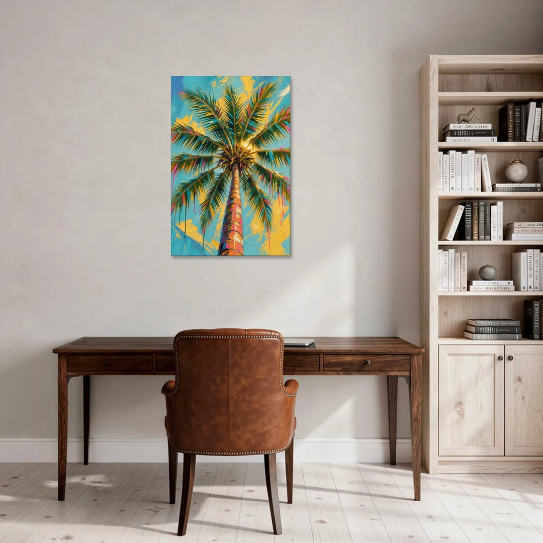 Palm Tree Prints Skyward Frond Burst - Canvas Wall Art - Office - 24x36