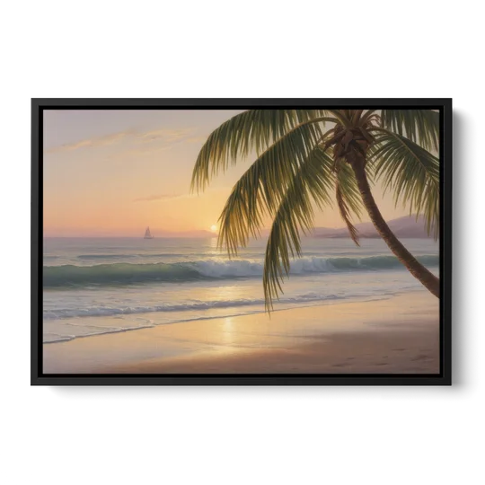 Palmilla Beach Sunrise - Black Framed Canvas Wall Art - Front