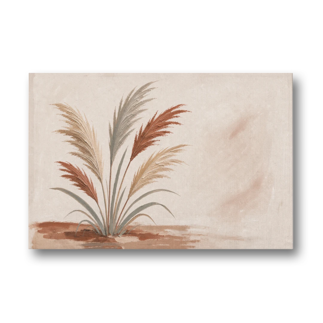 Pampas Grass Painting in a Soft Breeze - Canvas Wall Art - Front