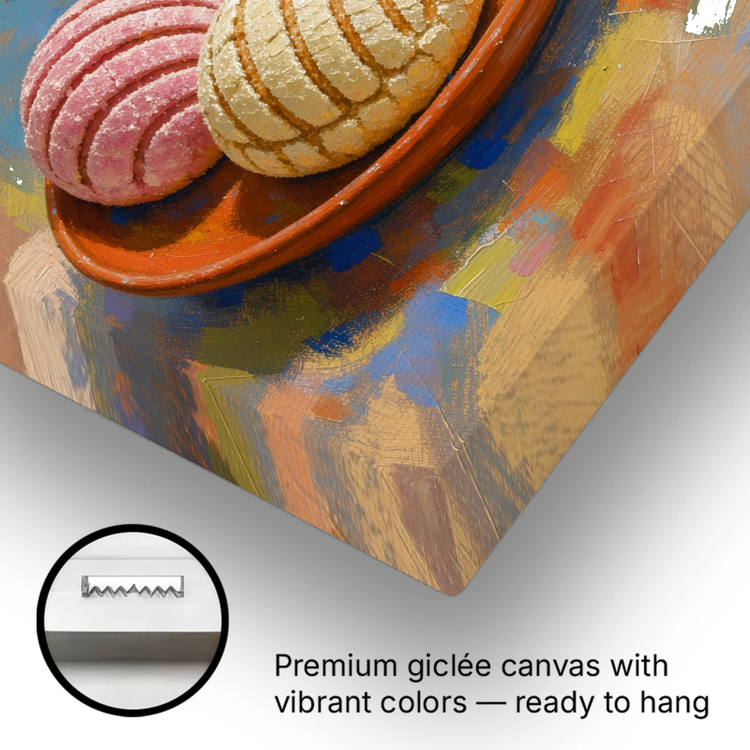 Pan Dulce Painting of Three Conchas - Canvas Wall Art - Gallery Wrap Corner