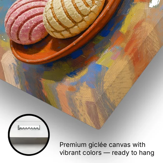 Pan Dulce Painting of Three Conchas - Canvas Wall Art - Gallery Wrap Corner