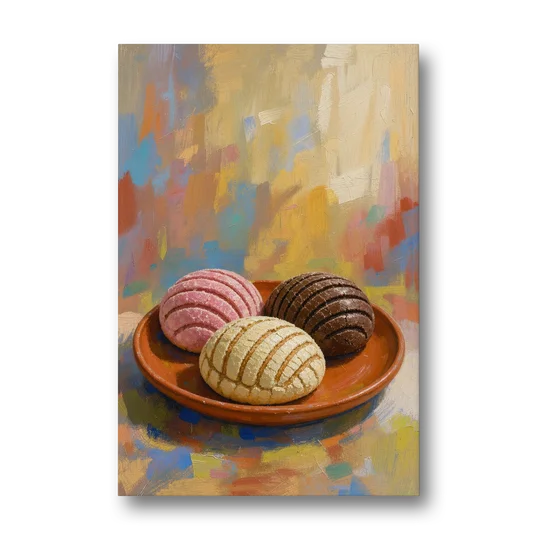 Pan Dulce Painting of Three Conchas - Canvas Wall Art - Front