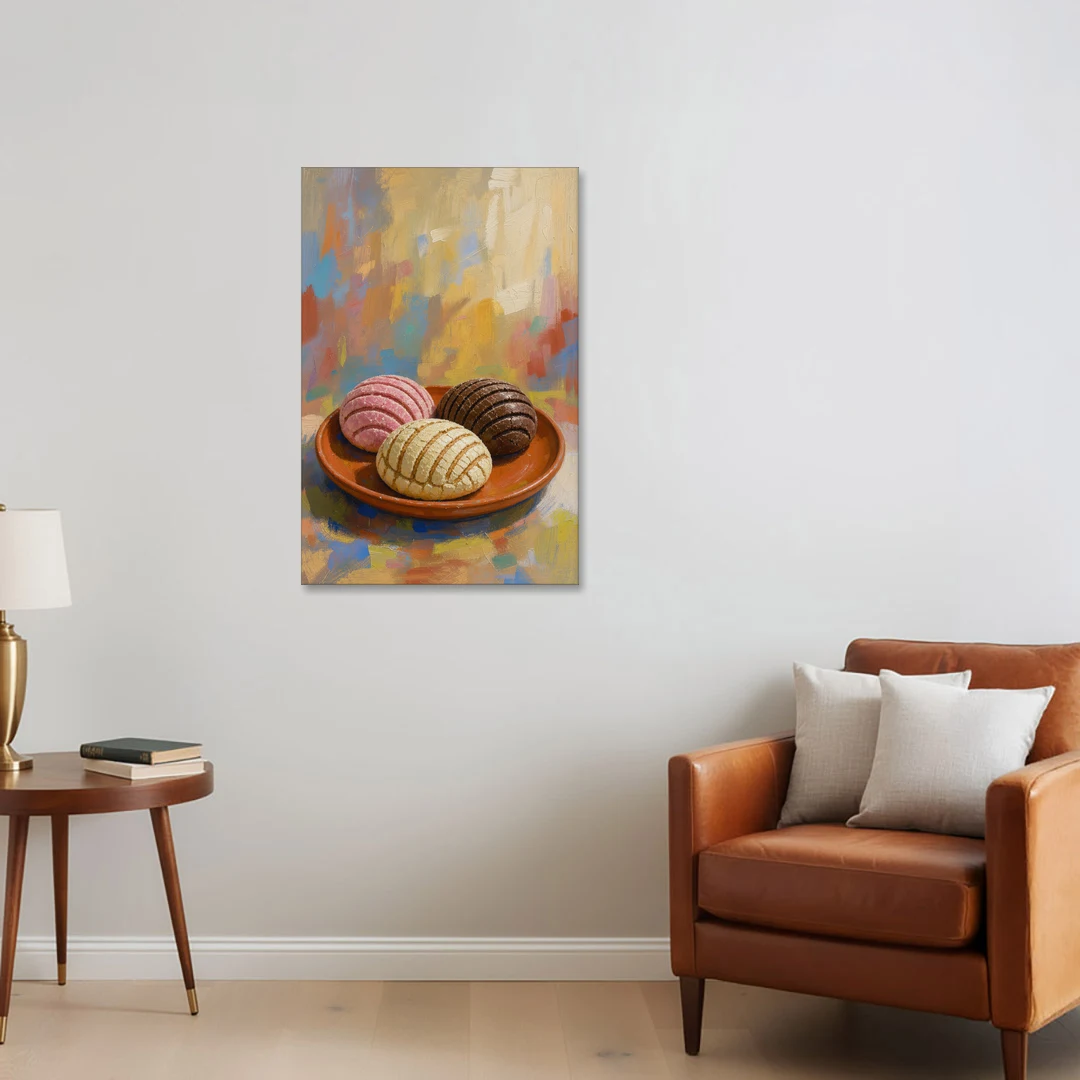 Pan Dulce Painting of Three Conchas - Canvas Wall Art - Sofa - 24x36