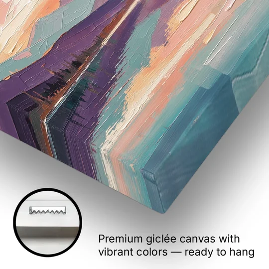 Panoramic Alpine Lake Sunset Peak - Canvas Wall Art - Gallery Wrap Corner