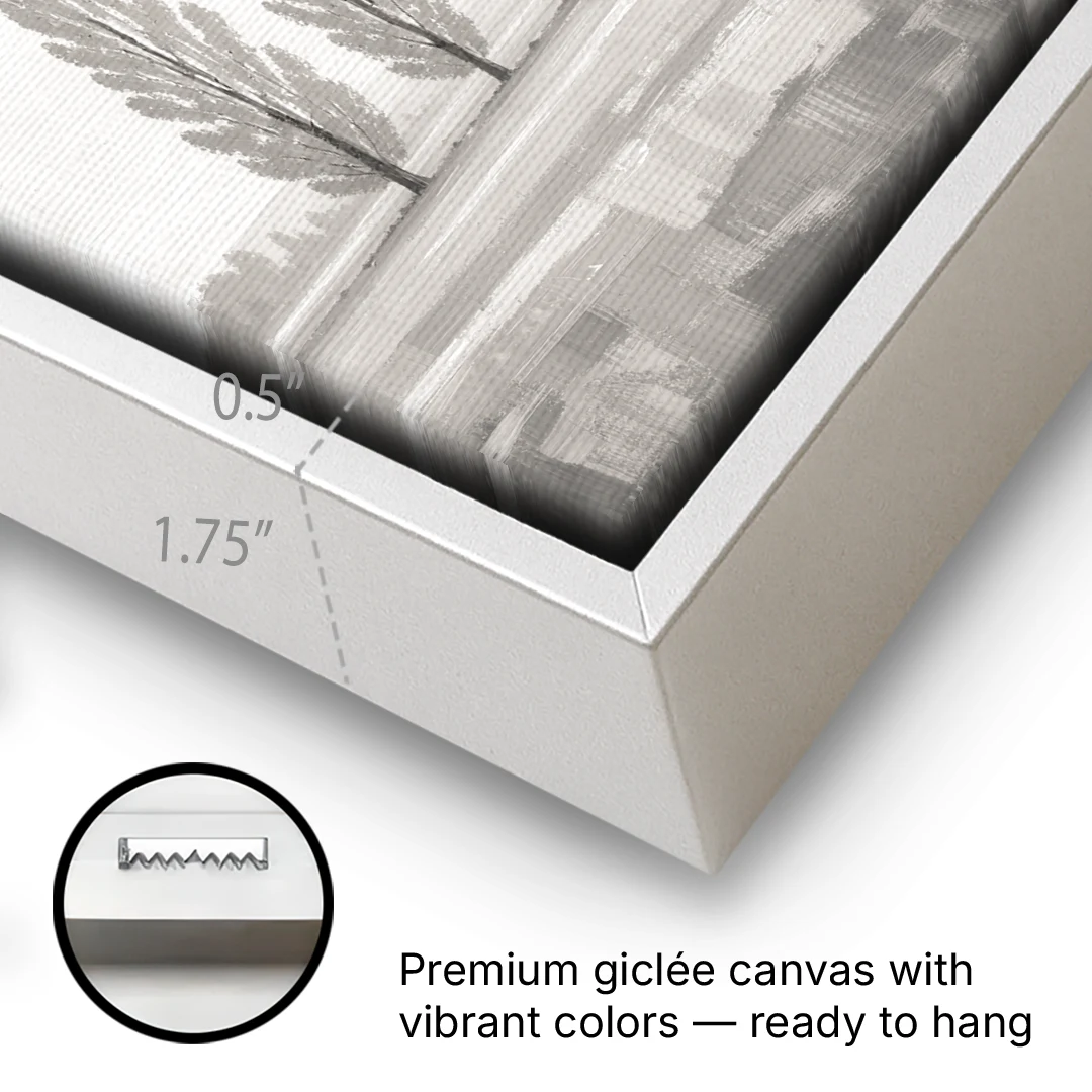 Panoramic Canvas Print of Poplars in Haze - White Framed Canvas Wall Art - Gallery Wrap Corner