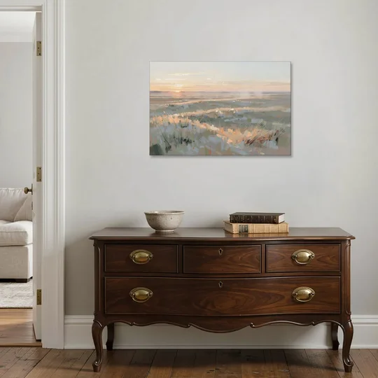 Panoramic Landscape Wall Art of Dawn Over Prairie Grass - Canvas Wall Art - Coffee Table - 36x24