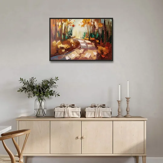 Park City Forest Trails - Black Framed Canvas Wall Art - Coffee Table - 36x24