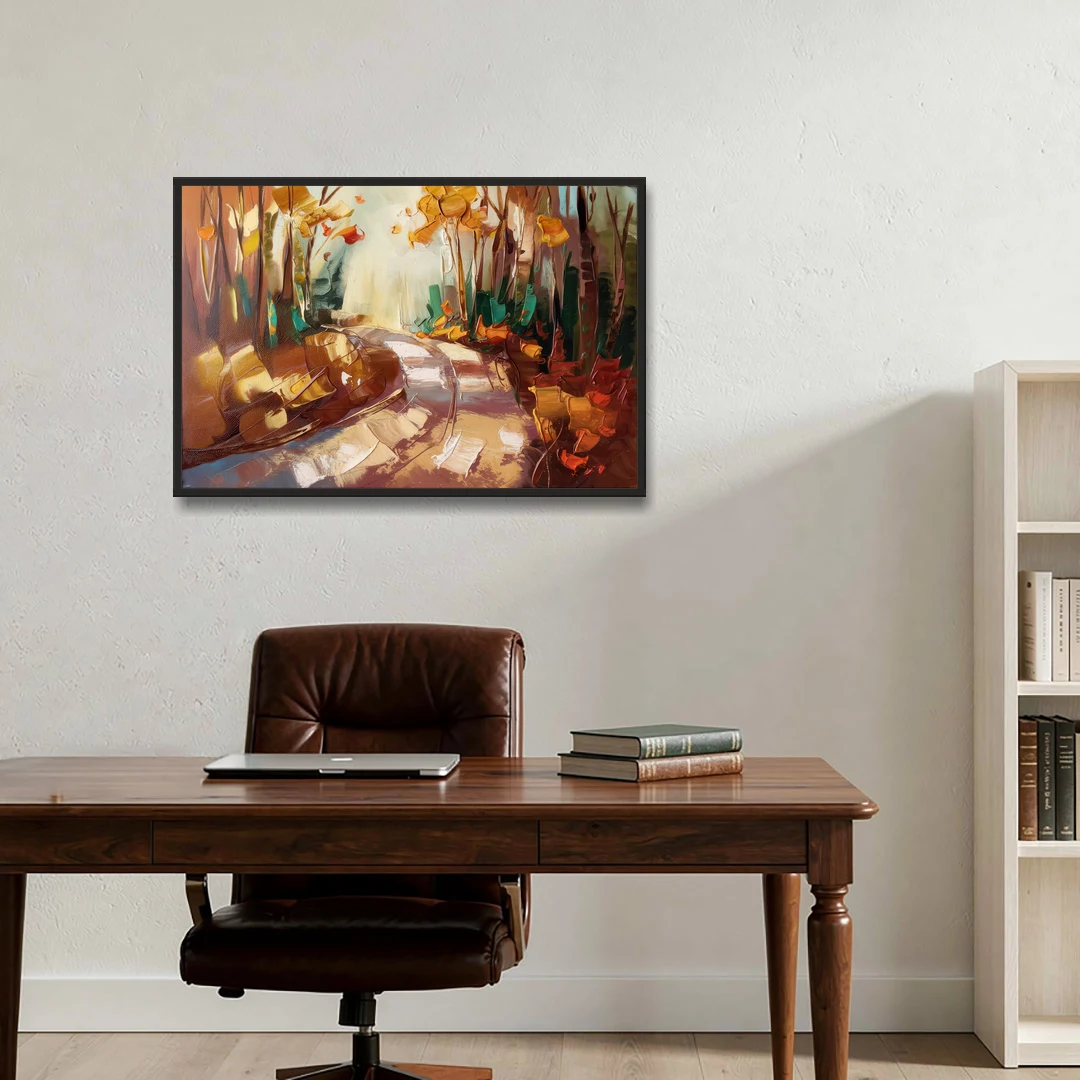 Park City Forest Trails - Black Framed Canvas Wall Art - Office - 36x24