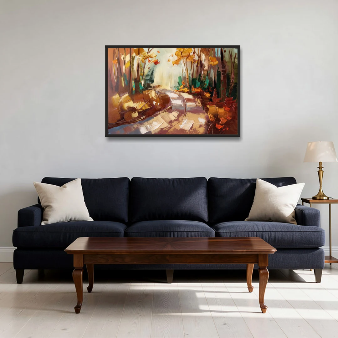 Park City Forest Trails - Black Framed Canvas Wall Art - Sofa - 36x24