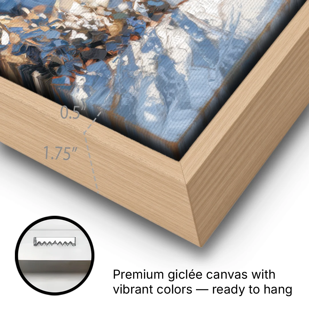 Park City Mountain Views - Oak Framed Canvas Wall Art - Gallery Wrap Corner