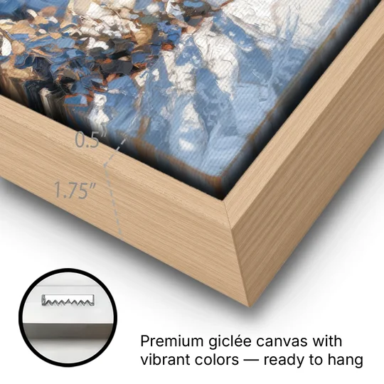 Park City Mountain Views - Oak Framed Canvas Wall Art - Gallery Wrap Corner