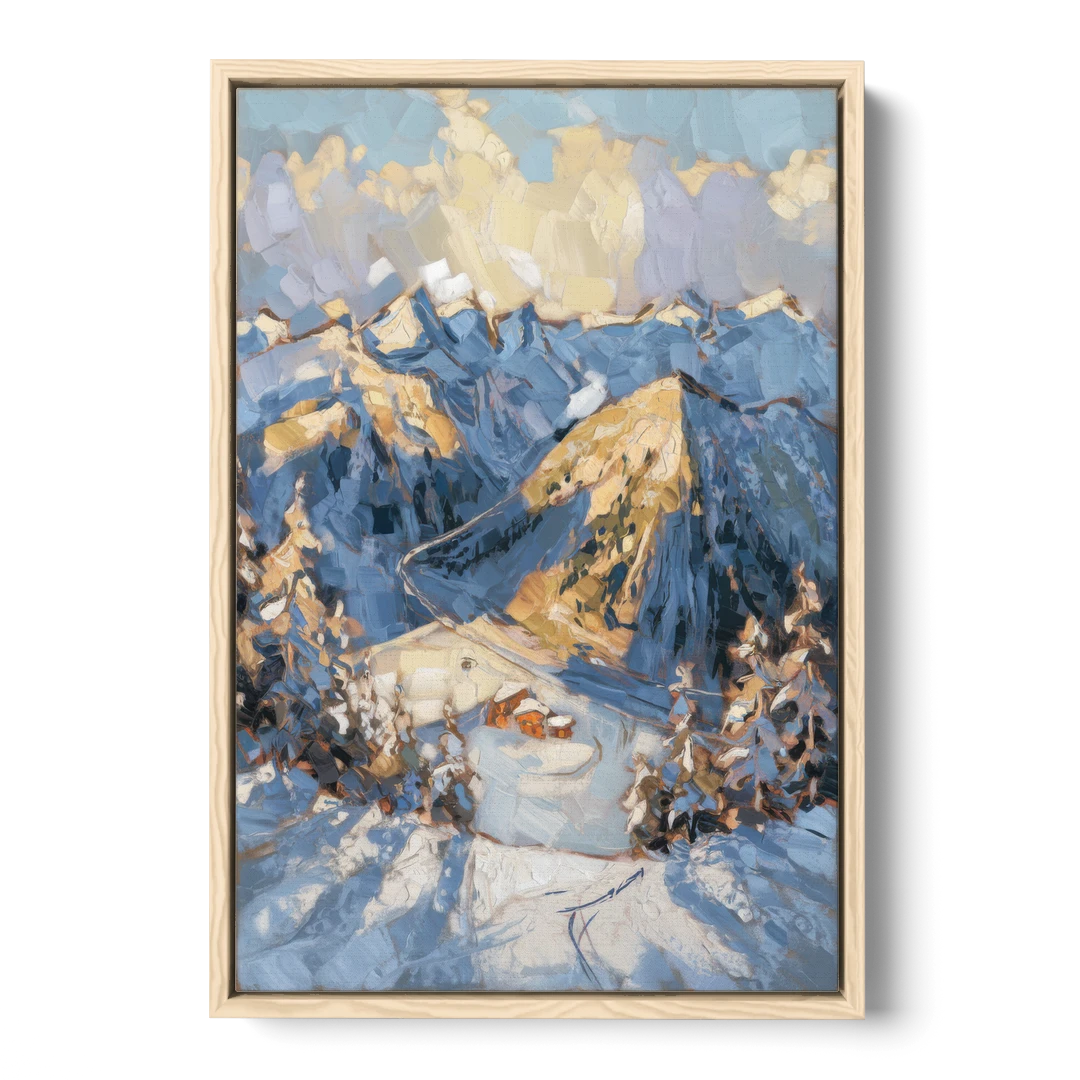 Park City Mountain Views - Oak Framed Canvas Wall Art - Front