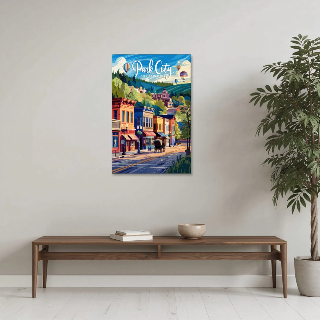 Park City Scenic Downtown - Canvas Wall Art - Coffee Table - 24x36