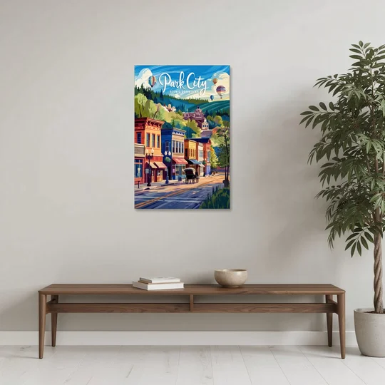 Park City Scenic Downtown - Canvas Wall Art - Coffee Table - 24x36