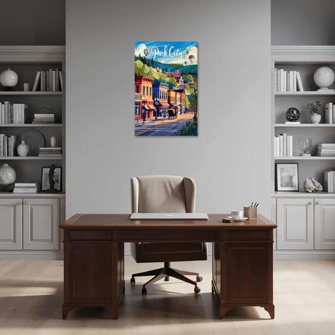 Park City Scenic Downtown - Canvas Wall Art - Office - 24x36