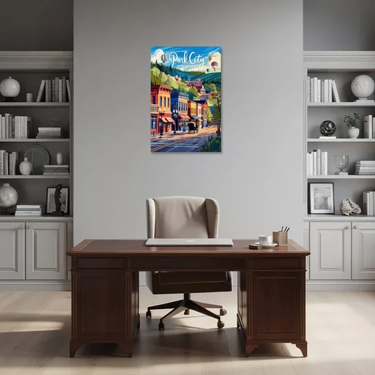 Park City Scenic Downtown - Canvas Wall Art - Office - 24x36