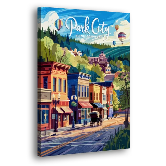 Park City Scenic Downtown - Canvas Wall Art - Side