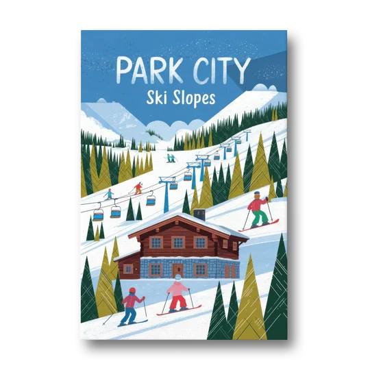Park City Ski Slopes - Canvas Wall Art - Front