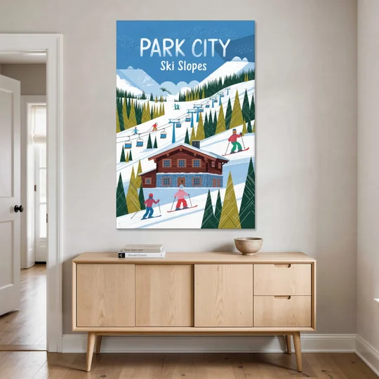 Park City Ski Slopes - Canvas Wall Art - Coffee Table - 40x60